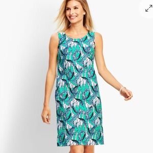 Talbots Women’s Size 10 Giraffe Print Sleeveeless Shift Dress Tropical